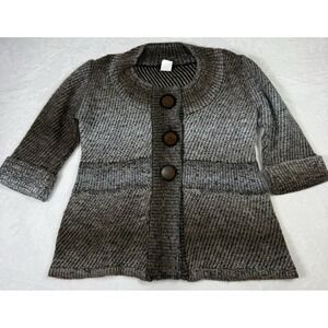 Belamie Sweater Womens Large Cozy Art To Wear Mohair Soft Big Buttons Cardigan